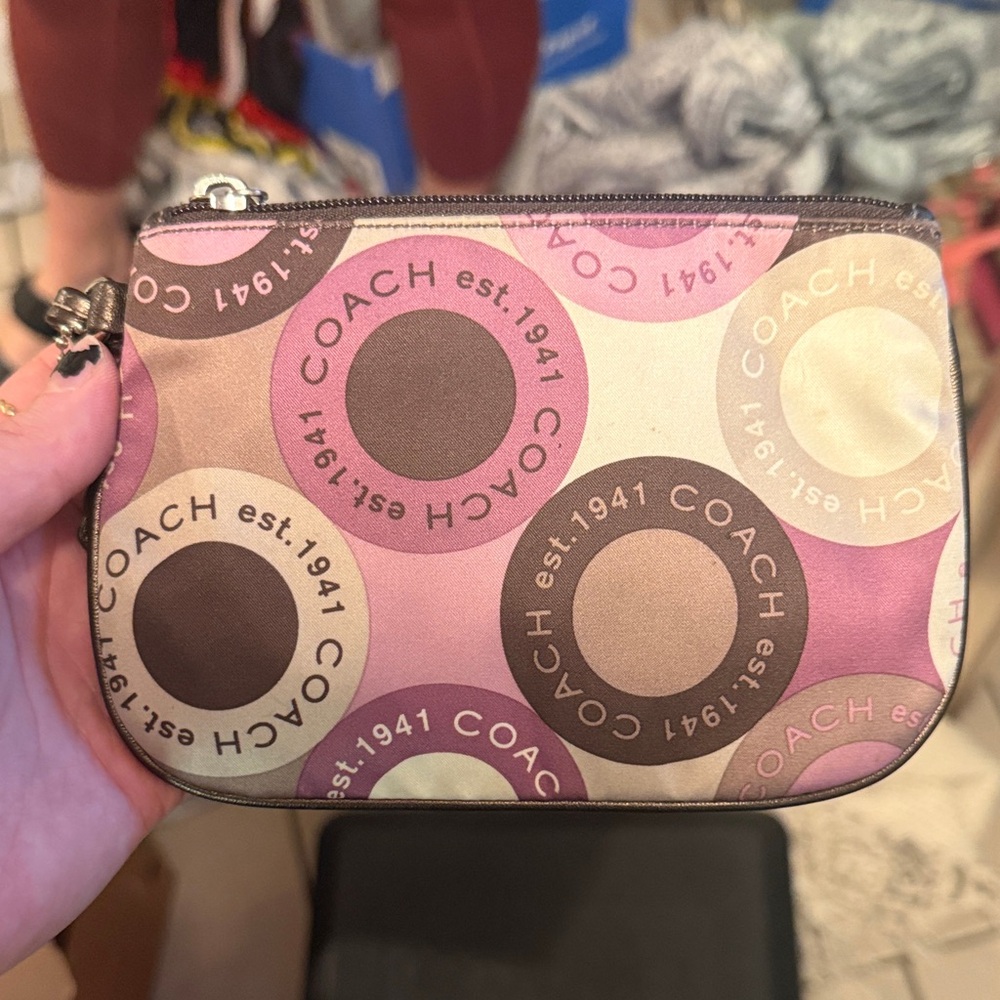 Coach Multicolor Circle Pattern Wristlet